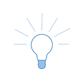 Student guide illustration, light bulb icon